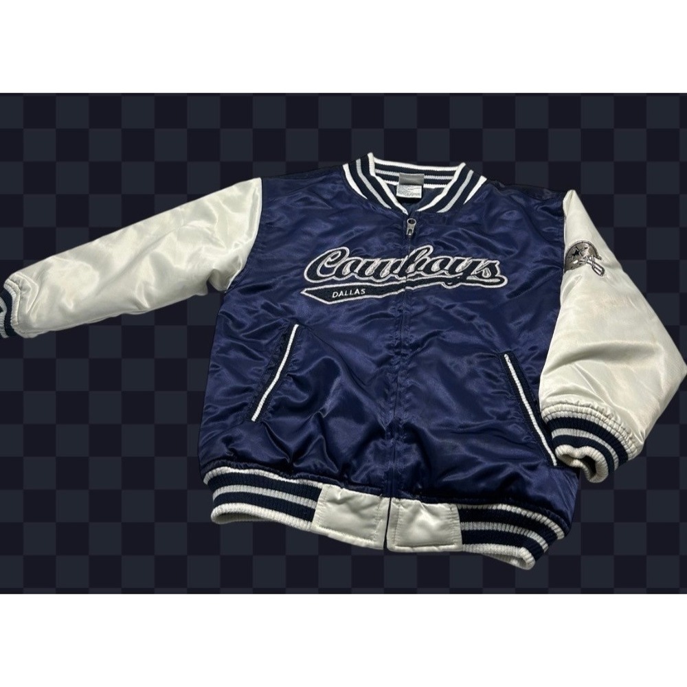 Dallas Cowboys Authentic Apparel Youth Small Satin Varsity Jacket NFL Letterman